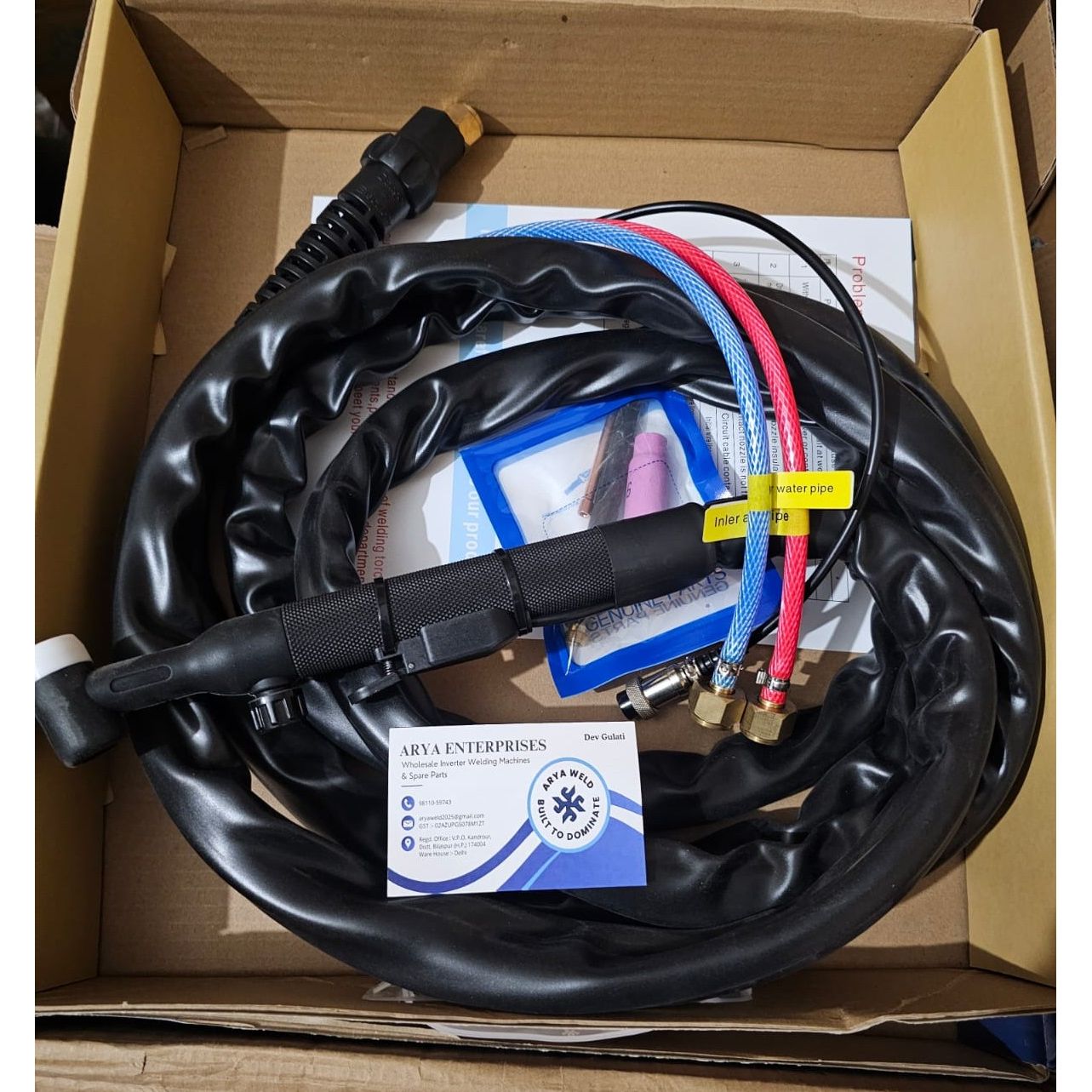 WELDING TORCH WP18V 4M BLACK HANDLE SINGAL E CABLE